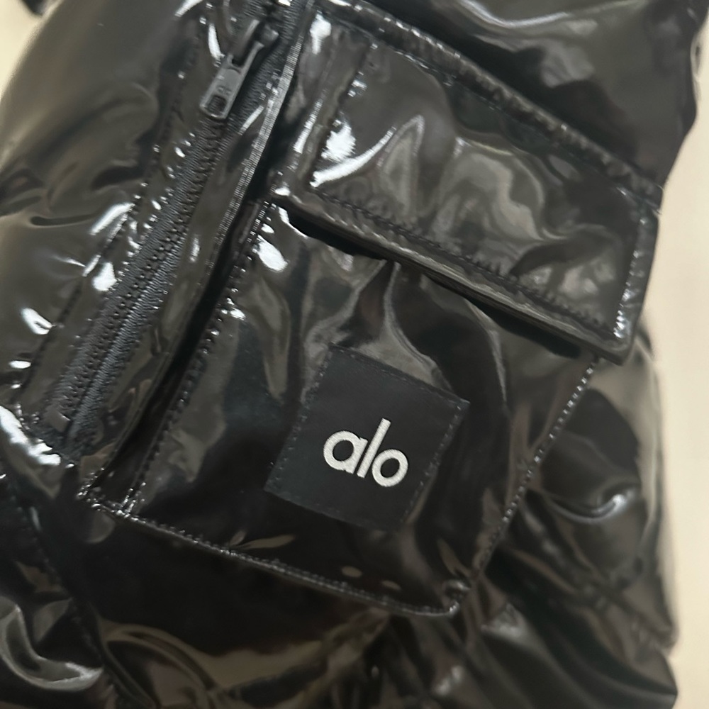 NEW Alo Yoga Snamoto Patent Leather Jacket - Picture 6 of 8